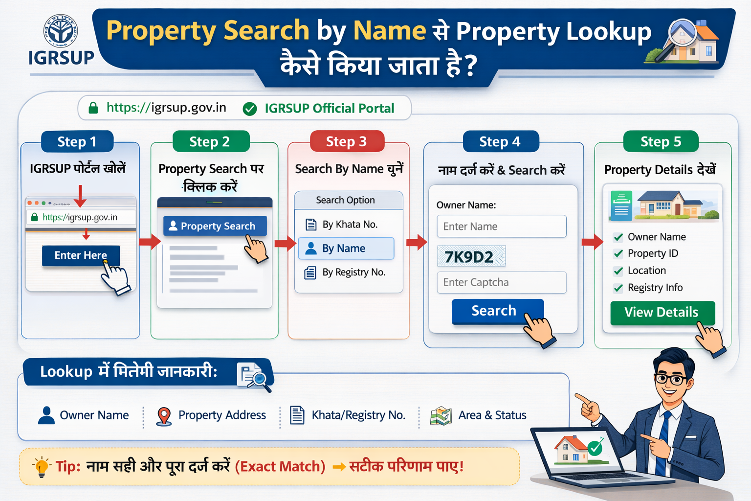 Property Search by Name से Property Lookup कैसे किया जाता है